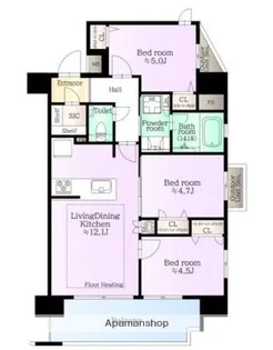 オープンレジデンシア大濠西【2階】の間取り