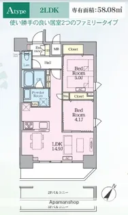 インシグニア渡辺通【4階】の間取り