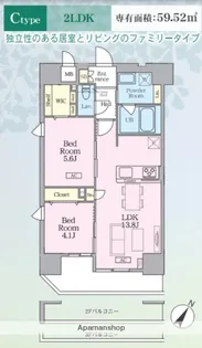 インシグニア渡辺通【10階】の間取り