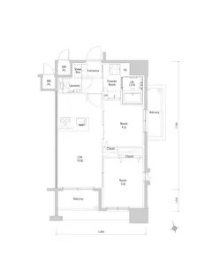 エンクレスト博多EXCEED【6階】の間取り