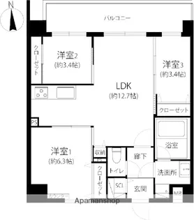 MODERN ASPIRATION 大濠公園【2階】の間取り