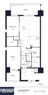 TONOクリスタル上人橋【3階】の間取り