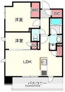 デュオフラッツ平尾【9階】の間取り
