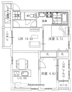 ZIP OHORI SOUTH【4階】の間取り