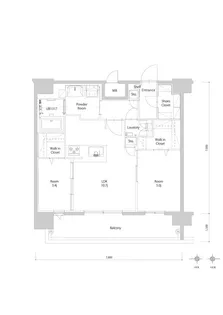 エンクレスト博多PARKSIDE【14階】の間取り