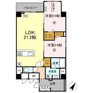 KYOKUYOUモダンベース天神【6階】の間取り