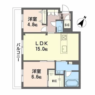 シャーメゾン高宮通り【2階】の間取り