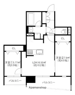 MODERNPALAZZOSOUTH薬院【6階】の間取り