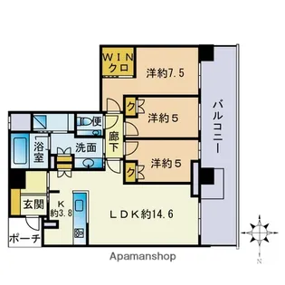 グランドメゾン浄水ガーデンシティフォレストゲートⅠ【3階】の間取り