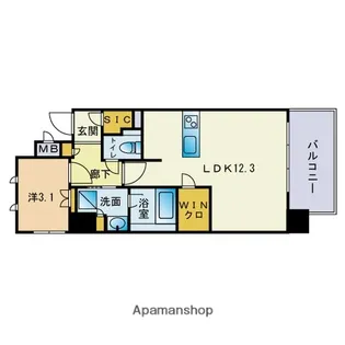 シーズンフラッツ平尾【2階】の間取り