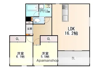 フォルモサ高砂【2階】の間取り