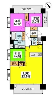 モントーレ博多駅南ガーデンコート1201【12階】の間取り