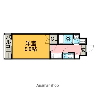 オリンピア竹下【6階】の間取り