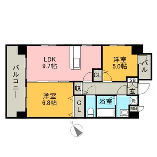 サンパティーク高宮【7階】の間取り