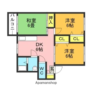 カーサエスペラール【1-B.号室】の間取り