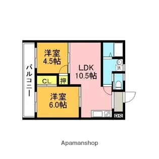 グリーンコーポ【105号室】の間取り