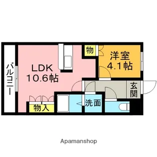 ウルノアパートメントハウス796【105号室】の間取り