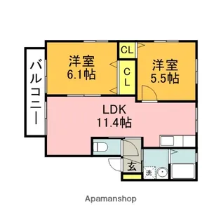 エスポアール【2階】の間取り