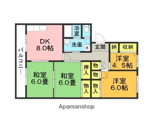 サンコー枝坂コーポ【4階】の間取り