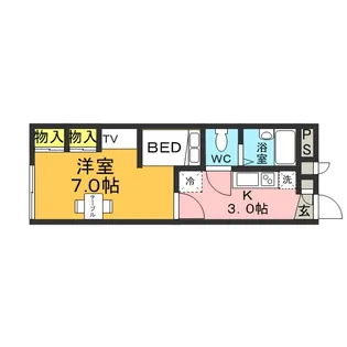 1Kの間取り画像