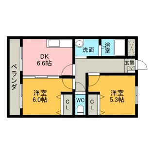 ヴァンクルメゾン【1階】の間取り