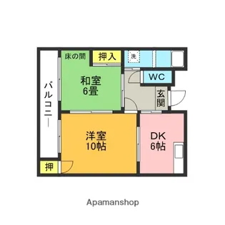 コーポ道美【5号室】の間取り