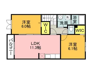 スィート・フィオーレ D【2階】の間取り