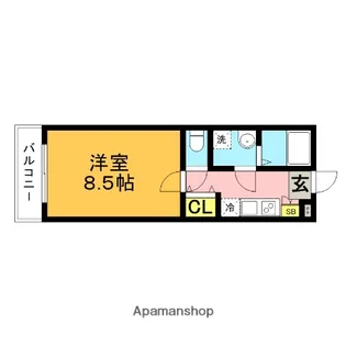メルディアン九工大前【1階】の間取り