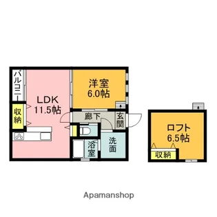 1SLDKの間取り画像