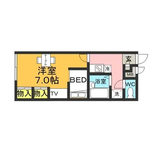 1Kの間取り画像