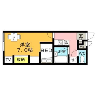 レオパレスまほろば【2階】の間取り