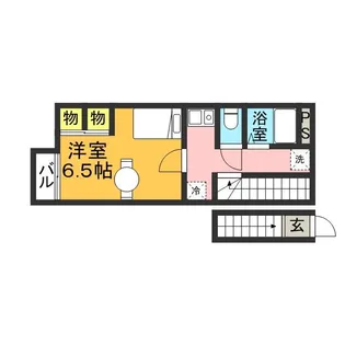 レオパレス新飯塚【208号室】の間取り