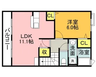 サニー・カーサー二番館A【2階】の間取り
