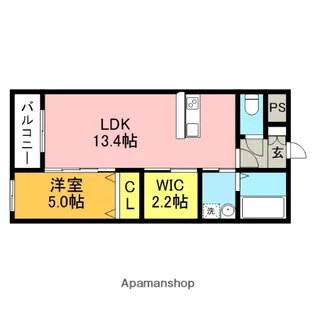 グランドゥール潤野【202号室】の間取り