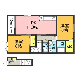カーサ・フェリーチェ【2階】の間取り
