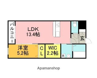 グランドゥール有安【304号室】の間取り