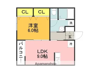 リヴェール堀池【102号室】の間取り