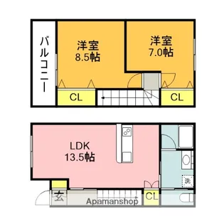 レイクサイド植木【D-3号室】の間取り