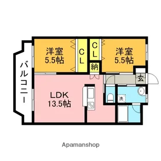 福岡県嘉穂郡桂川町大字寿命【マンション】の間取り