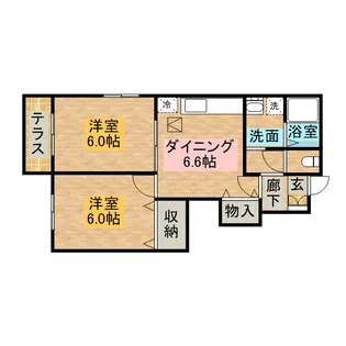 キャトルセゾンA【1階】の間取り