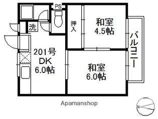 コーポミノダA【2階】の間取り