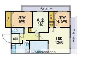 エム・ジャルダン【901号室】の間取り