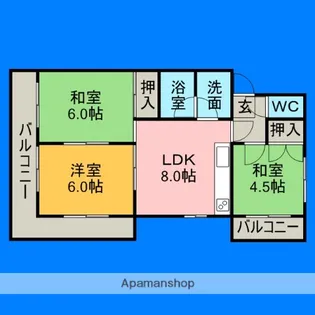 グランピア今宿【401号室】の間取り