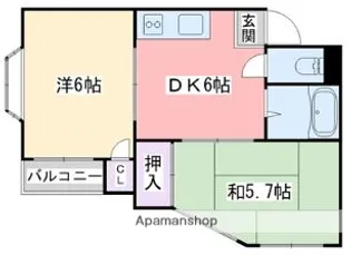 オリエントビル NO4 ピュアクレスト前原【105号室】の間取り