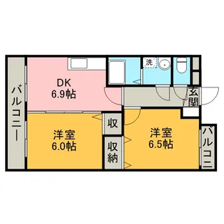 クローバーハイツ【1階】の間取り