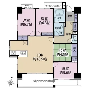 ルネッサンス21福岡西【505号室】の間取り