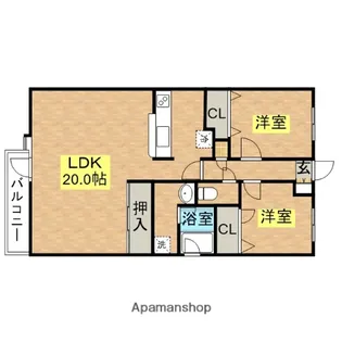 JGMシュリアン前原【210号室】の間取り