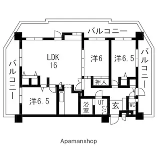 オリエントハイツ前原【5階】の間取り