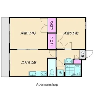 NEST糸島 B【203号室】の間取り