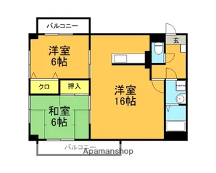 アメニティ周船寺【402号室】の間取り